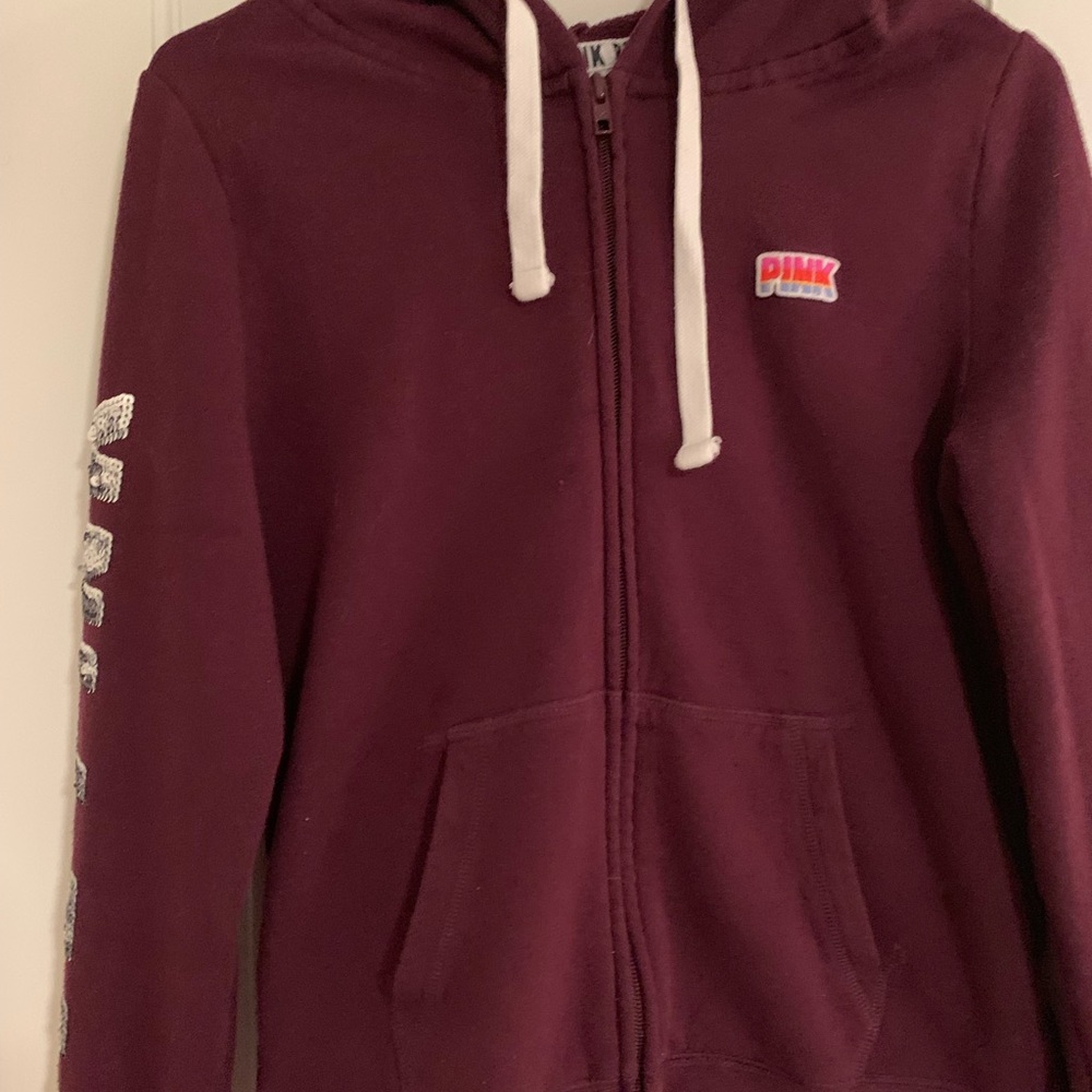 Vs pink zip up hoodie